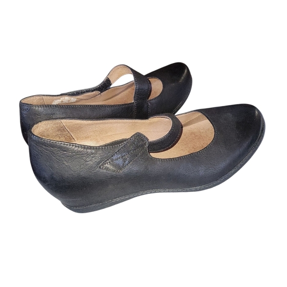 Dansko Roxanne Black Nubuck Leather Comfort Mary Jane Wedge Shoes Sz EU 41 US 10 - Picture 2 of 9